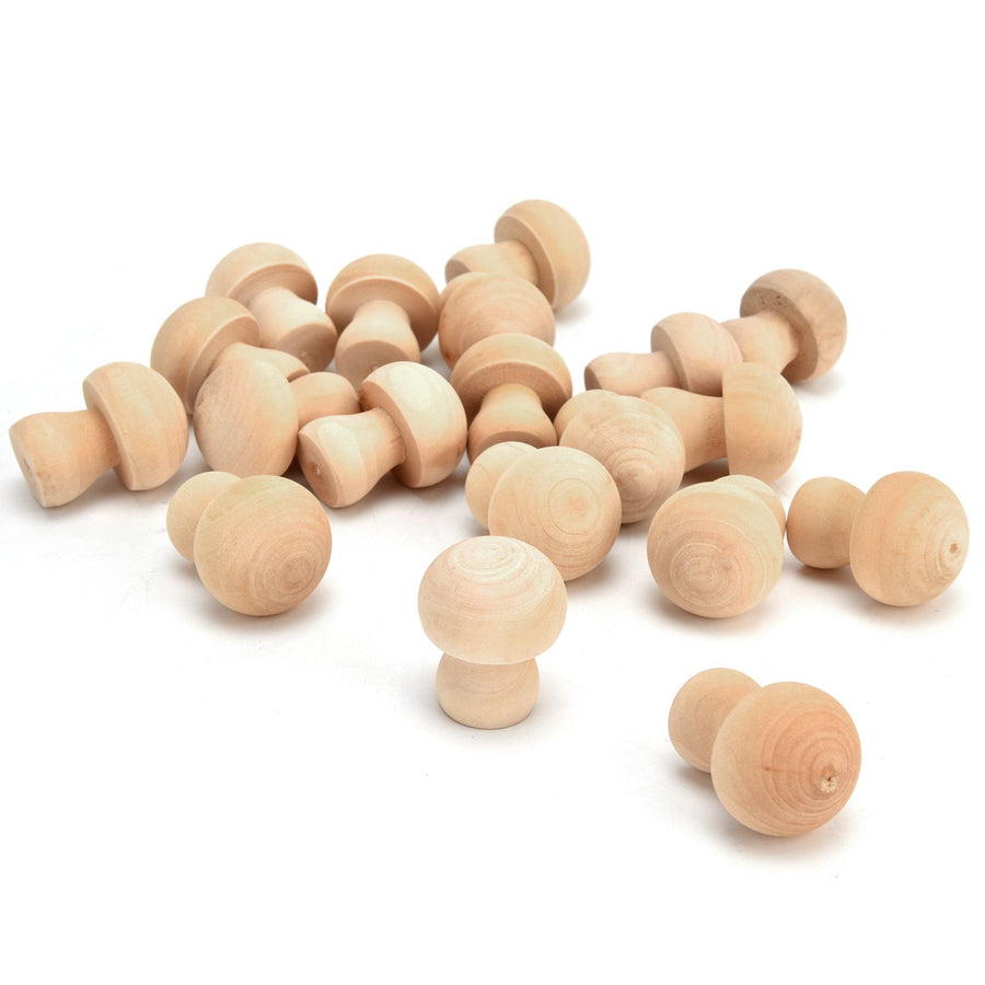 Wooden Mushroom Ornament 50pcs Wood Mushroom Toy for Home Office Desktop Decoration