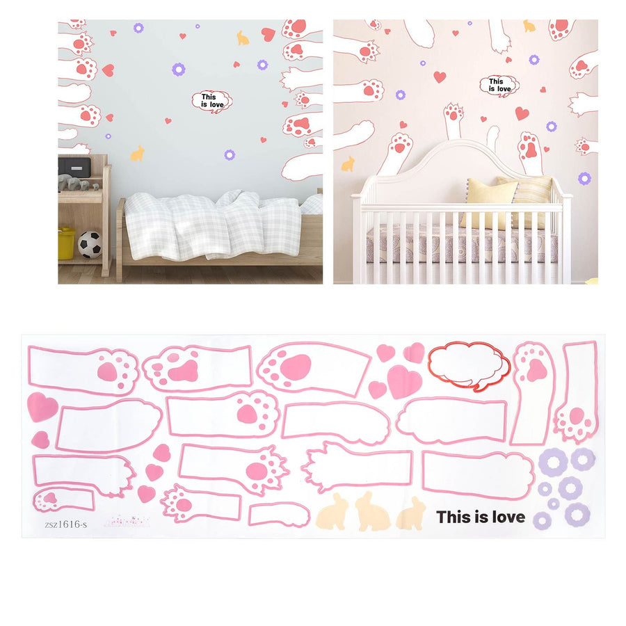 Wall Decal PVC SelfAdhesive Animal Footprint Background Decorative Wall Sticker for Living Room Office