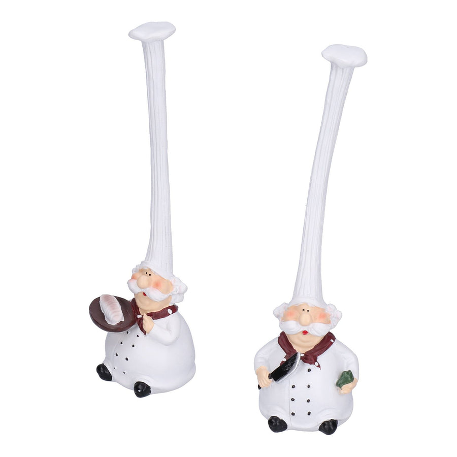 Small Resin Chef Figurine Sculpture Desktop Ornaments for Bedroom Kitchen Dining Room
