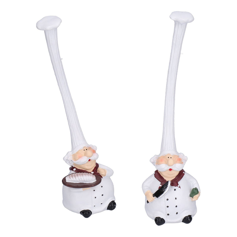 Small Resin Chef Figurine Sculpture Desktop Ornaments for Bedroom Kitchen Dining Room