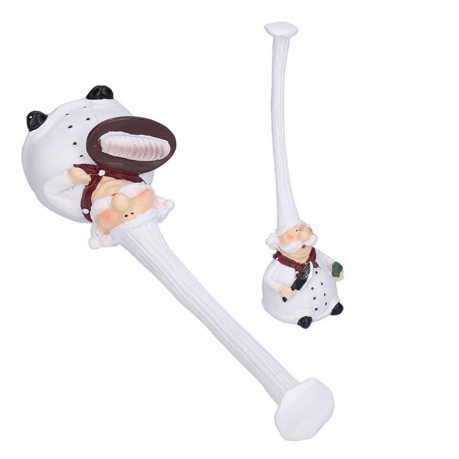 Small Resin Chef Figurine Sculpture Desktop Ornaments for Bedroom Kitchen Dining Room