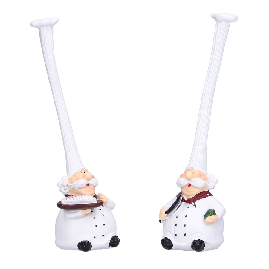 Small Resin Chef Figurine Sculpture Desktop Ornaments for Bedroom Kitchen Dining Room