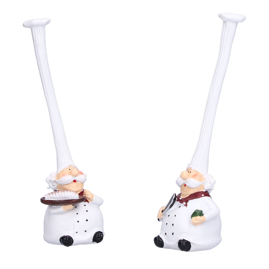 Small Resin Chef Figurine Sculpture Desktop Ornaments for Bedroom Kitchen Dining Room