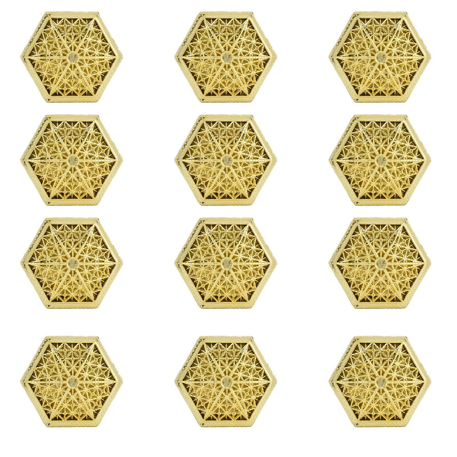 12PCS Hollow Candy Box Plastic Candy Case Container for Wedding Bridal Shower SuppliesGold Hexagonal