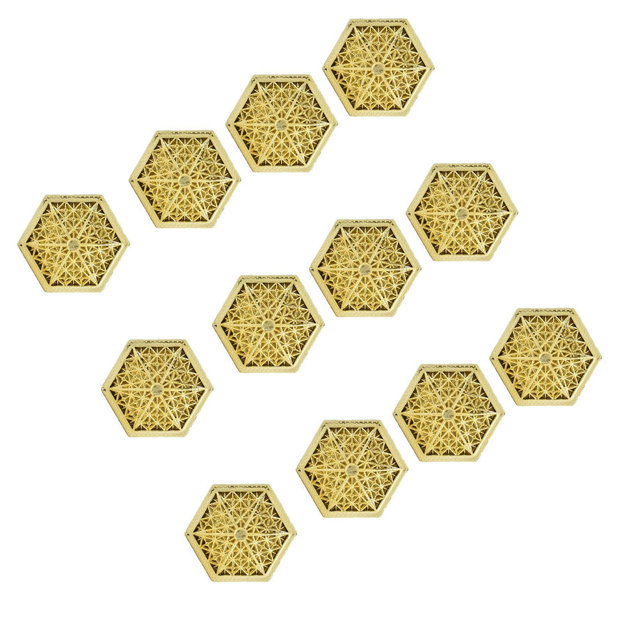 12PCS Hollow Candy Box Plastic Candy Case Container for Wedding Bridal Shower SuppliesGold Hexagonal