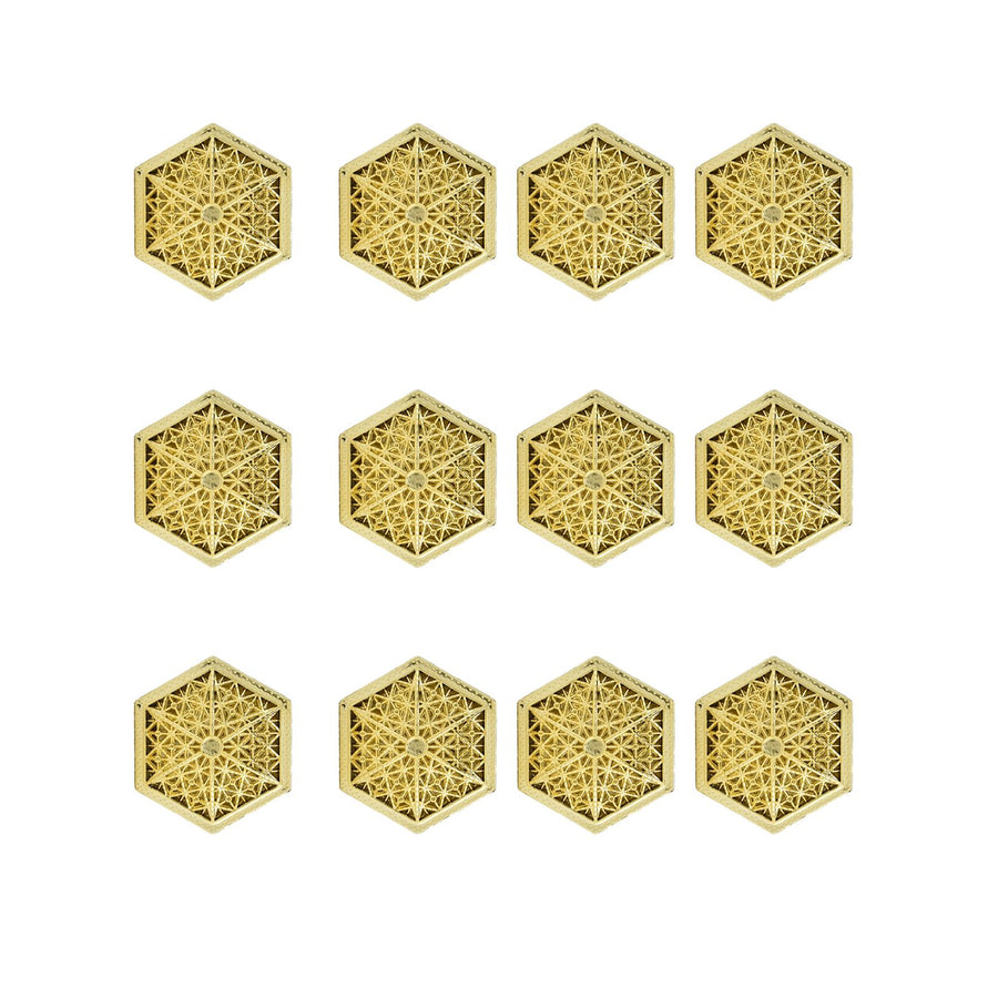 12PCS Hollow Candy Box Plastic Candy Case Container for Wedding Bridal Shower SuppliesGold Hexagonal