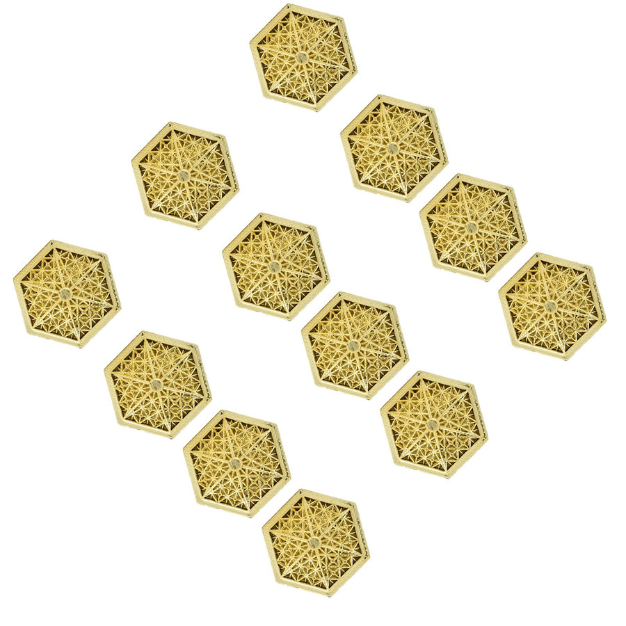 12PCS Hollow Candy Box Plastic Candy Case Container for Wedding Bridal Shower SuppliesGold Hexagonal