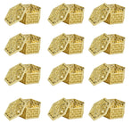 12PCS Hollow Candy Box Plastic Candy Case Container for Wedding Bridal Shower SuppliesGold Hexagonal