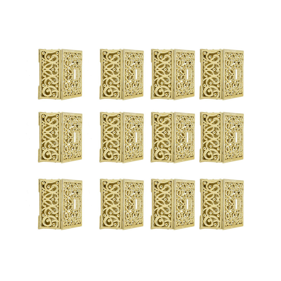 12PCS Hollow Candy Box Plastic Candy Case Container for Wedding Bridal Shower SuppliesGold Square