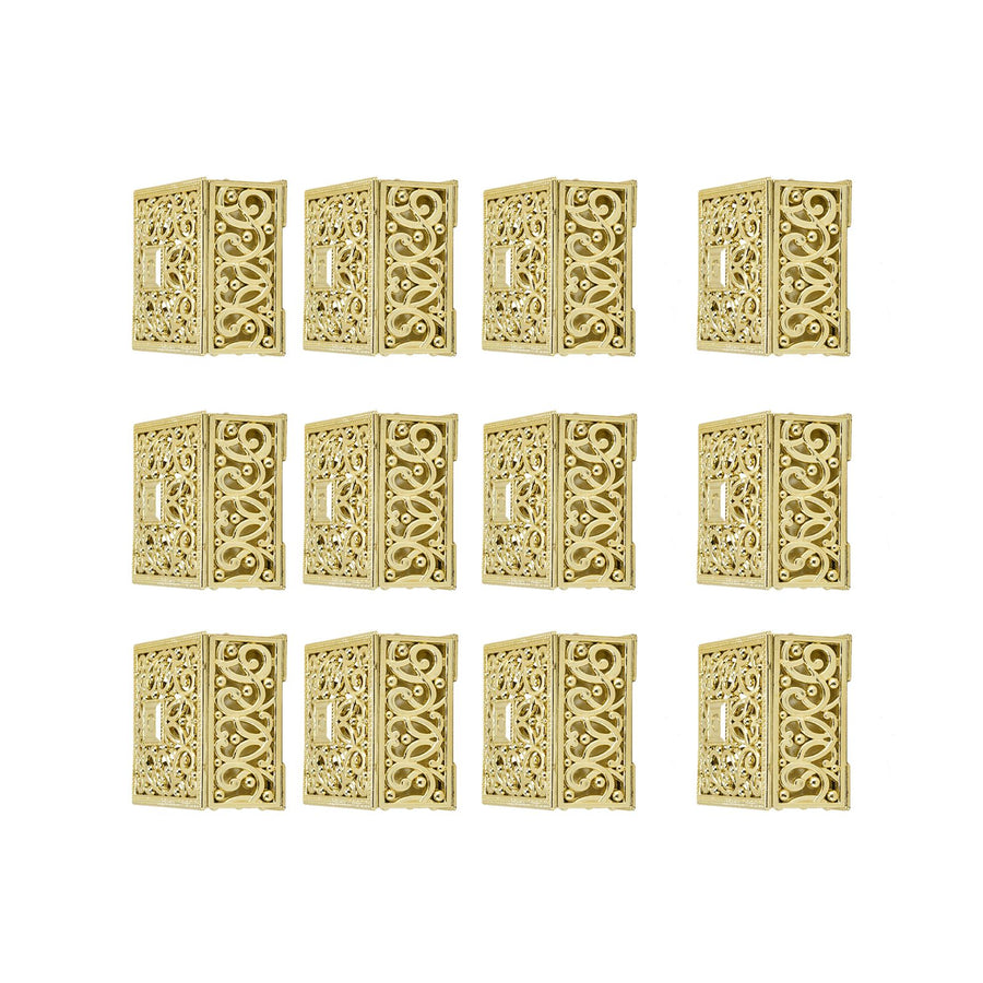 12PCS Hollow Candy Box Plastic Candy Case Container for Wedding Bridal Shower SuppliesGold Square