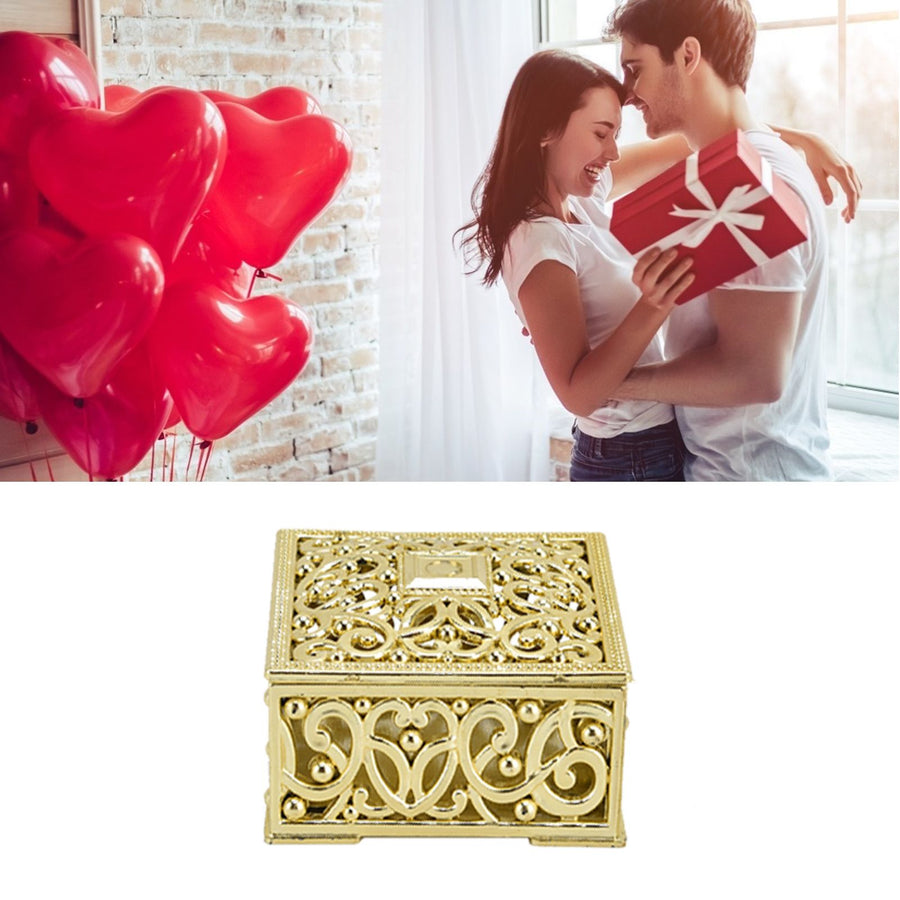 12PCS Hollow Candy Box Plastic Candy Case Container for Wedding Bridal Shower SuppliesGold Square