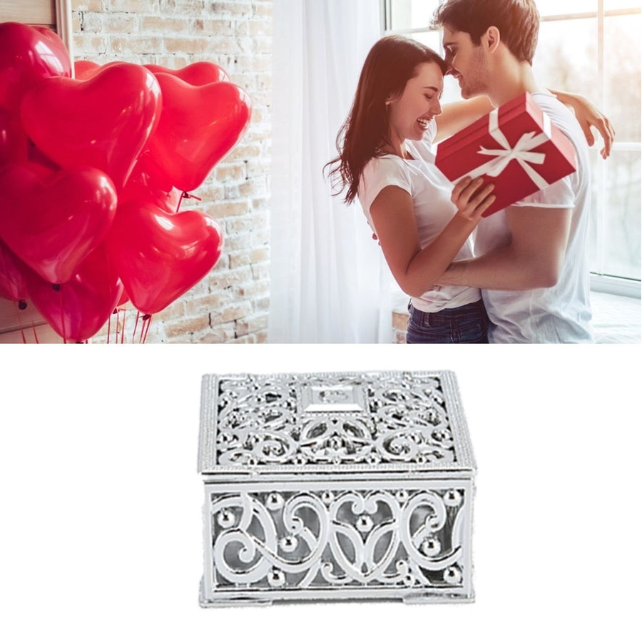 12PCS Hollow Candy Box Plastic Candy Case Container for Wedding Bridal Shower SuppliesSilver Square