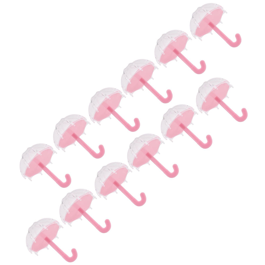 12Pcs Umbrella Shape Candy Box Plastic Candy Case Container Wedding Decoration Party SuppliesPink