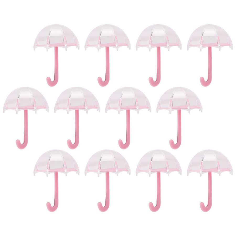 12Pcs Umbrella Shape Candy Box Plastic Candy Case Container Wedding Decoration Party SuppliesPink