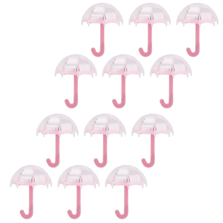 12Pcs Umbrella Shape Candy Box Plastic Candy Case Container Wedding Decoration Party SuppliesPink
