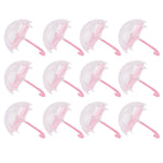 12Pcs Umbrella Shape Candy Box Plastic Candy Case Container Wedding Decoration Party SuppliesPink