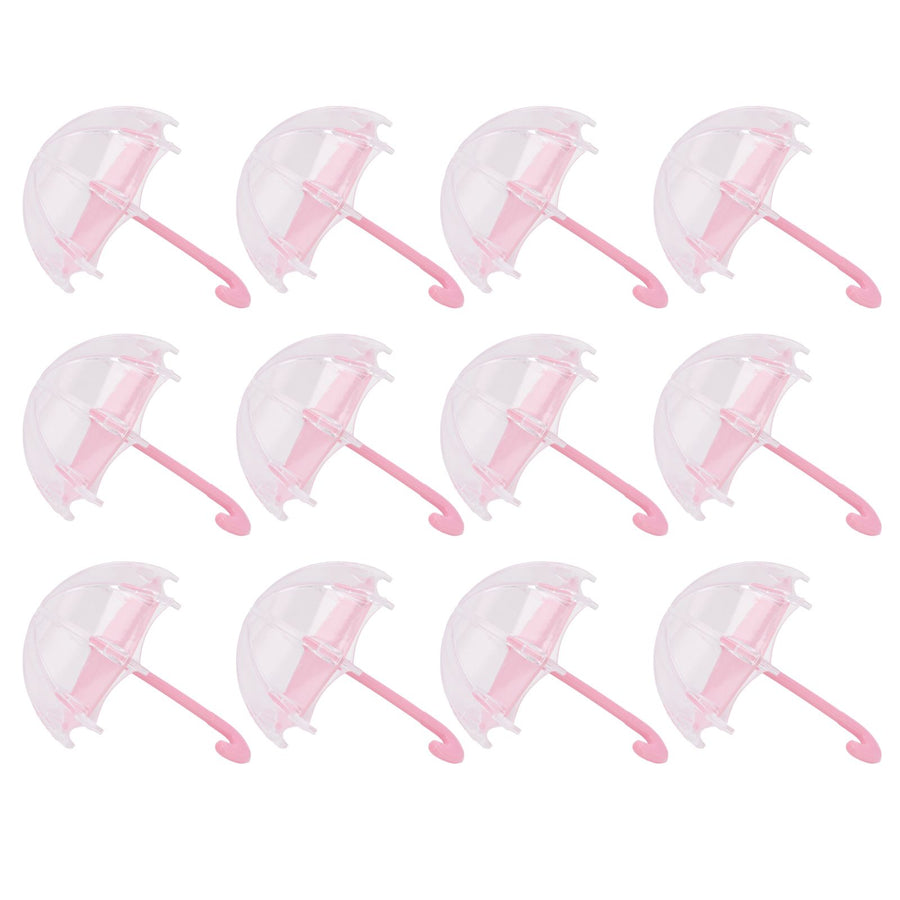 12Pcs Umbrella Shape Candy Box Plastic Candy Case Container Wedding Decoration Party SuppliesPink