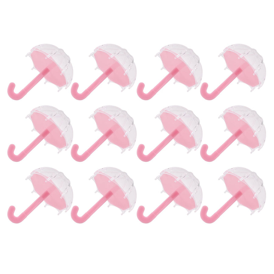 12Pcs Umbrella Shape Candy Box Plastic Candy Case Container Wedding Decoration Party SuppliesPink