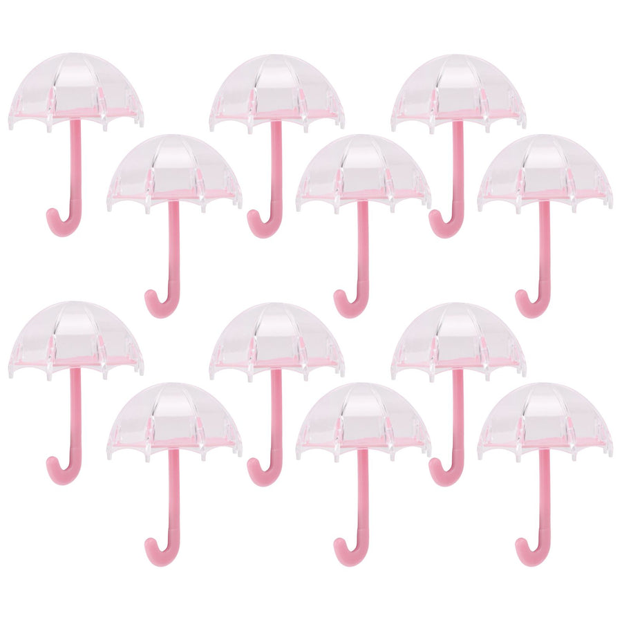 12Pcs Umbrella Shape Candy Box Plastic Candy Case Container Wedding Decoration Party SuppliesPink
