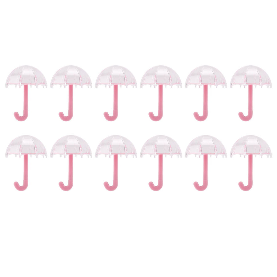 12Pcs Umbrella Shape Candy Box Plastic Candy Case Container Wedding Decoration Party SuppliesPink