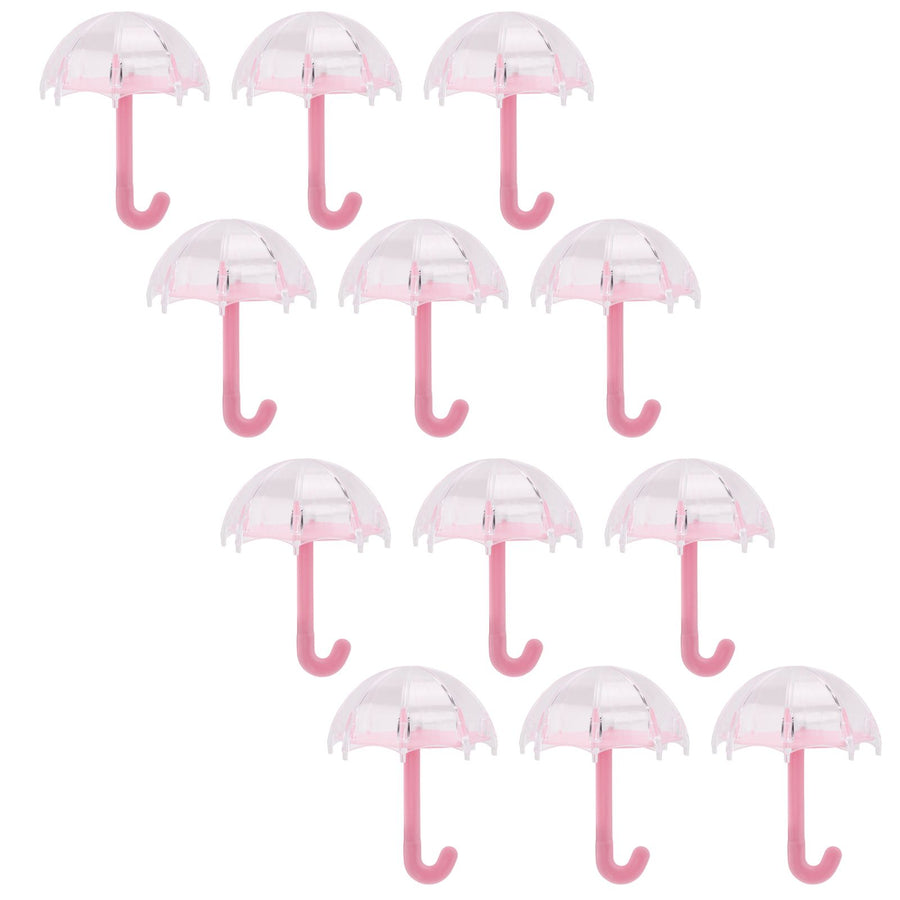 12Pcs Umbrella Shape Candy Box Plastic Candy Case Container Wedding Decoration Party SuppliesPink