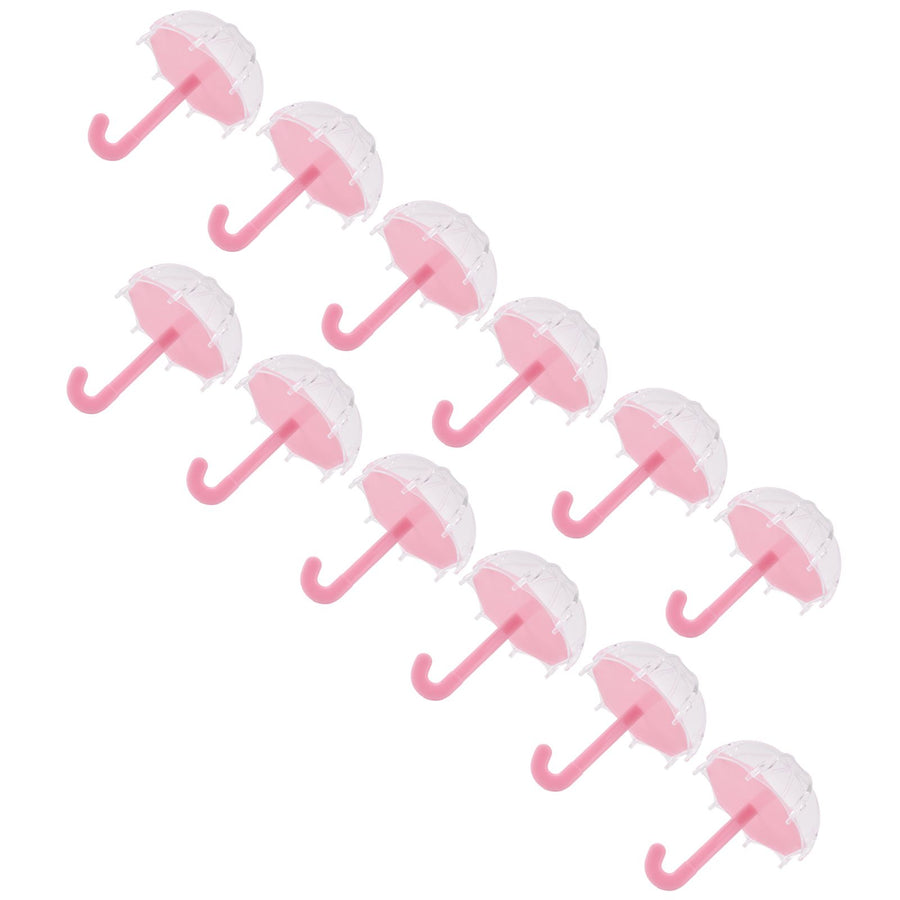 12Pcs Umbrella Shape Candy Box Plastic Candy Case Container Wedding Decoration Party SuppliesPink