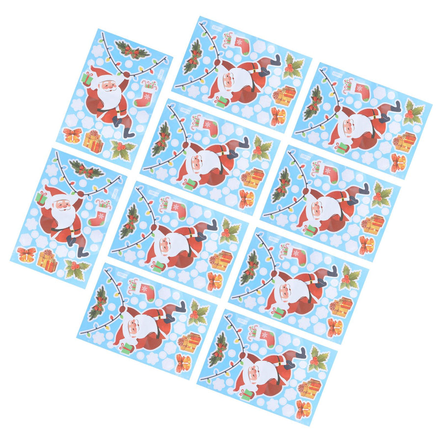 10Pcs Christmas Window Stickers SelfAdhesive Wall Decal Wall Sticker for Home Festival