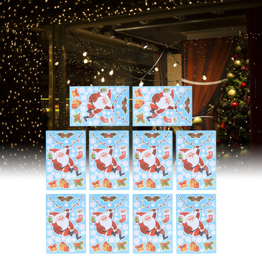 10Pcs Christmas Window Stickers SelfAdhesive Wall Decal Wall Sticker for Home Festival