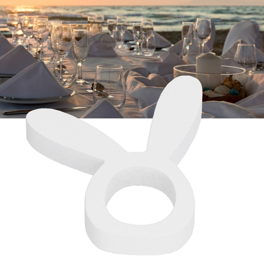 Wooden Napkin Holder Modern Lightweight Rabbit Shape Durable Easter Napkin Rings for Hotel Kitchen