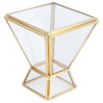 Glass Plant Container Mini Geometric Display Holder for Dining Table Window Balcony Decoration
