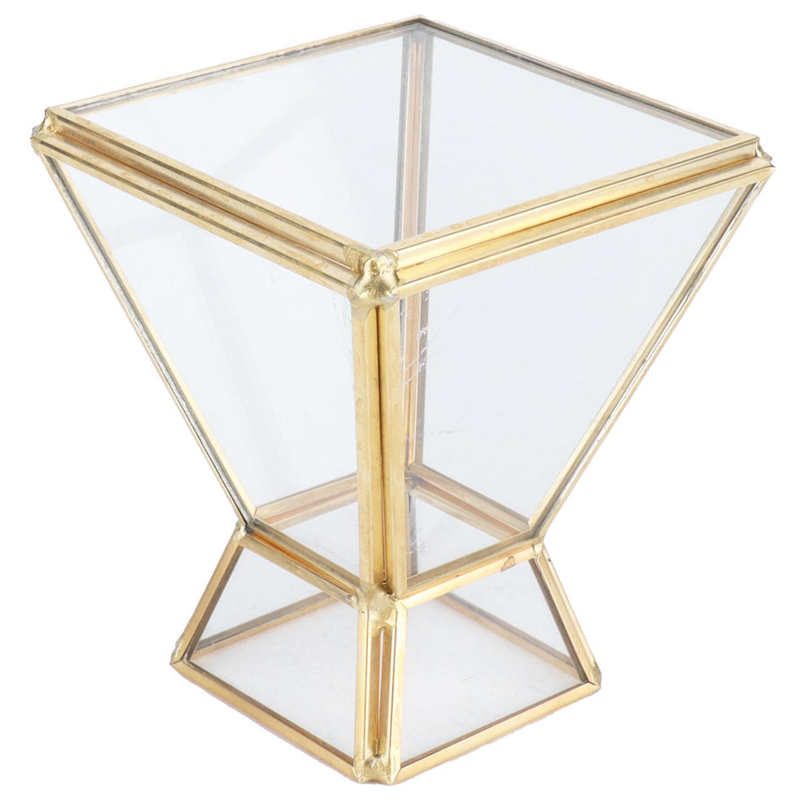 Glass Plant Container Mini Geometric Display Holder for Dining Table Window Balcony Decoration