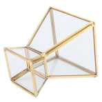 Glass Plant Container Mini Geometric Display Holder for Dining Table Window Balcony Decoration