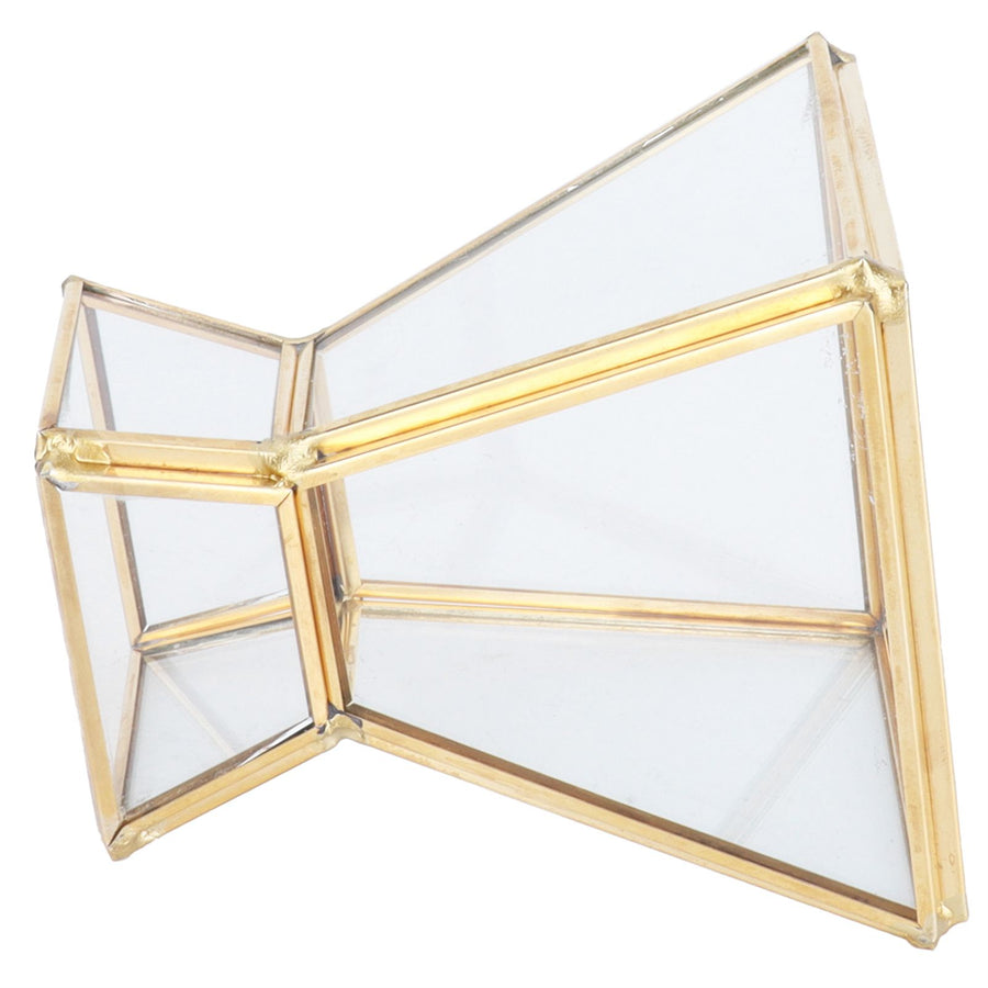 Glass Plant Container Mini Geometric Display Holder for Dining Table Window Balcony Decoration