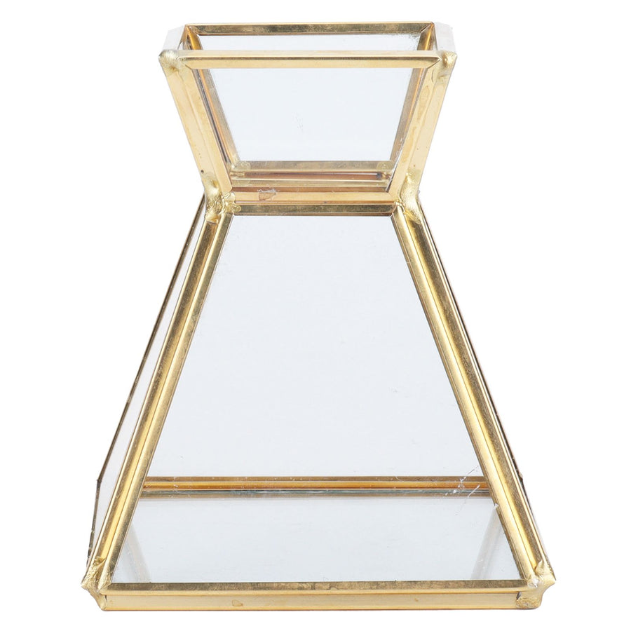 Glass Plant Container Mini Geometric Display Holder for Dining Table Window Balcony Decoration