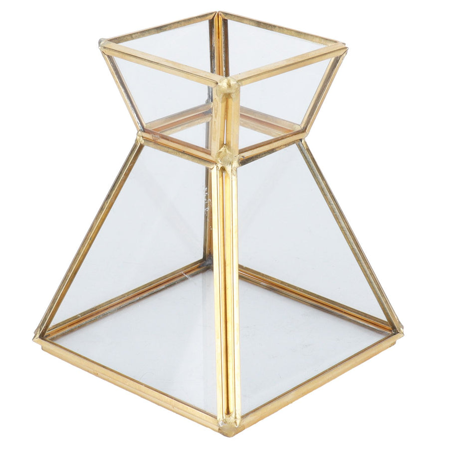 Glass Plant Container Mini Geometric Display Holder for Dining Table Window Balcony Decoration
