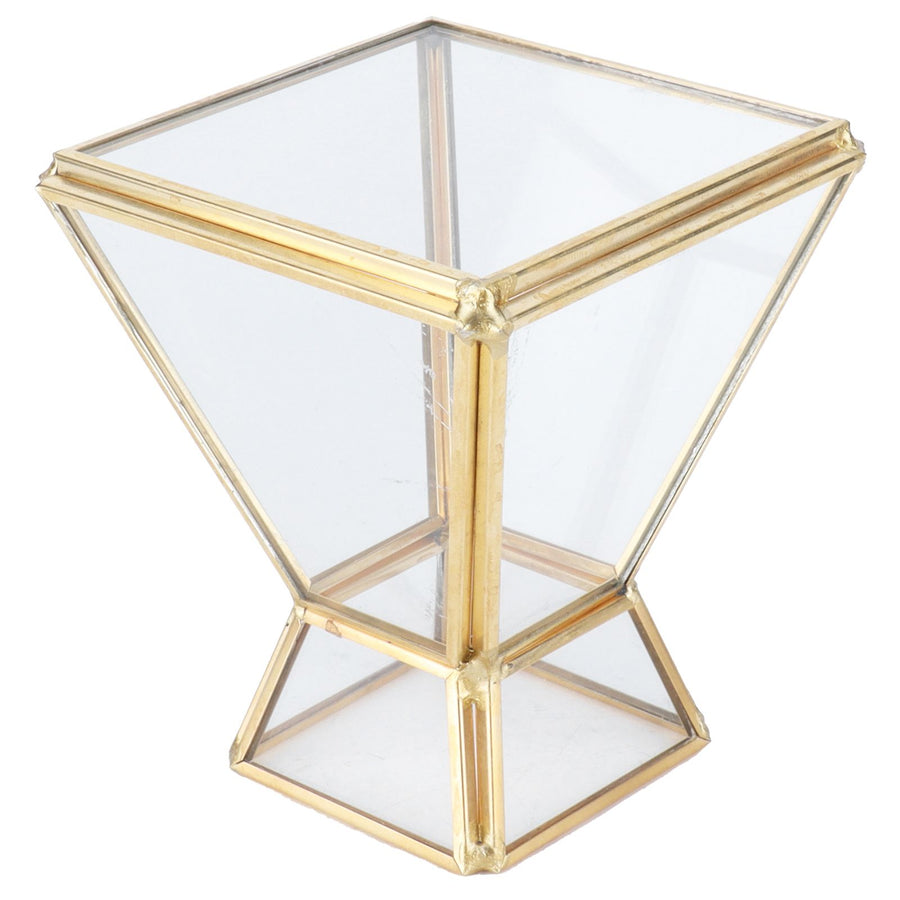 Glass Plant Container Mini Geometric Display Holder for Dining Table Window Balcony Decoration