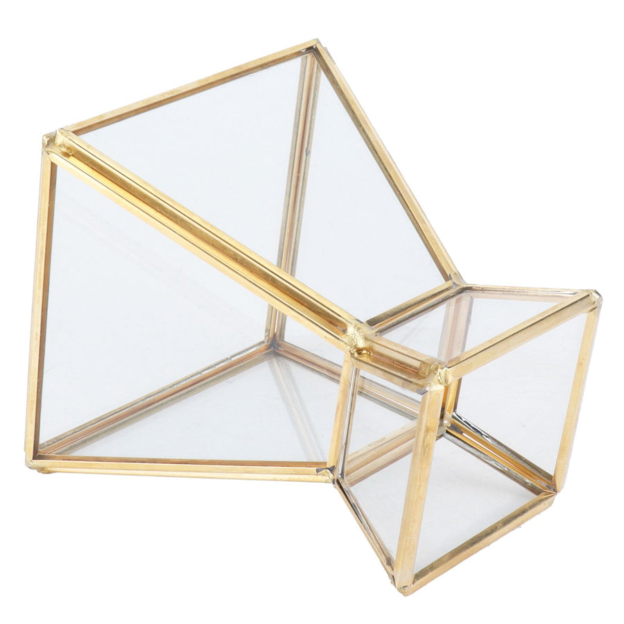 Glass Plant Container Mini Geometric Display Holder for Dining Table Window Balcony Decoration