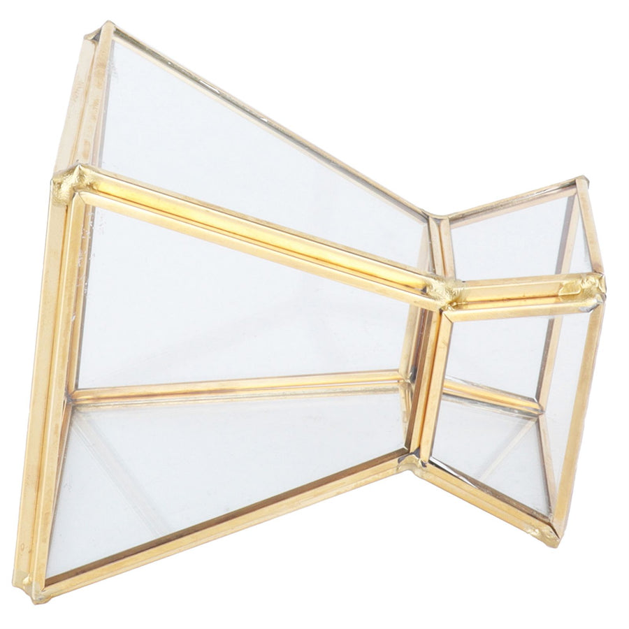 Glass Plant Container Mini Geometric Display Holder for Dining Table Window Balcony Decoration