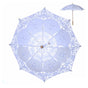 Wedding Lace Umbrella Elegant Style Bridal Parasol Romantic Umbrella for Wedding Decoration Photo Props White Small Handle 26cm/10.23in Diameter 29cm/11.41in