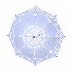 Wedding Lace Umbrella Elegant Style Bridal Parasol Romantic Umbrella for Wedding Decoration Photo Props White Small Handle 26cm/10.23in Diameter 29cm/11.41in