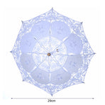 Wedding Lace Umbrella Elegant Style Bridal Parasol Romantic Umbrella for Wedding Decoration Photo Props White Small Handle 26cm/10.23in Diameter 29cm/11.41in