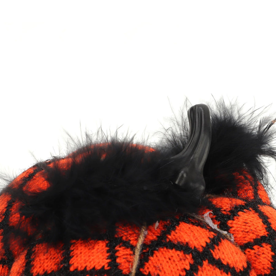 Fabric Decorative Pumpkin Exquisite Soft Polyester Wool Pumpkin for Thanksgiving Halloween Party Orange