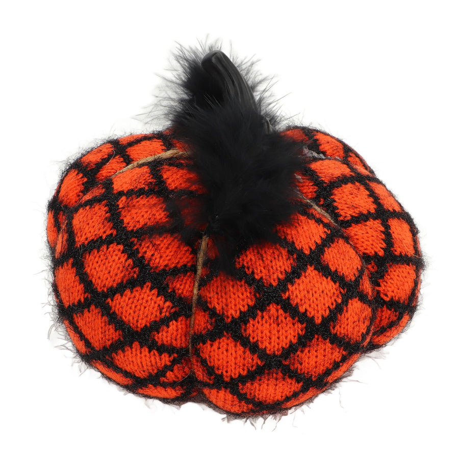 Fabric Decorative Pumpkin Exquisite Soft Polyester Wool Pumpkin for Thanksgiving Halloween Party Orange