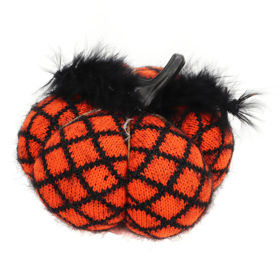 Fabric Decorative Pumpkin Exquisite Soft Polyester Wool Pumpkin for Thanksgiving Halloween Party Orange