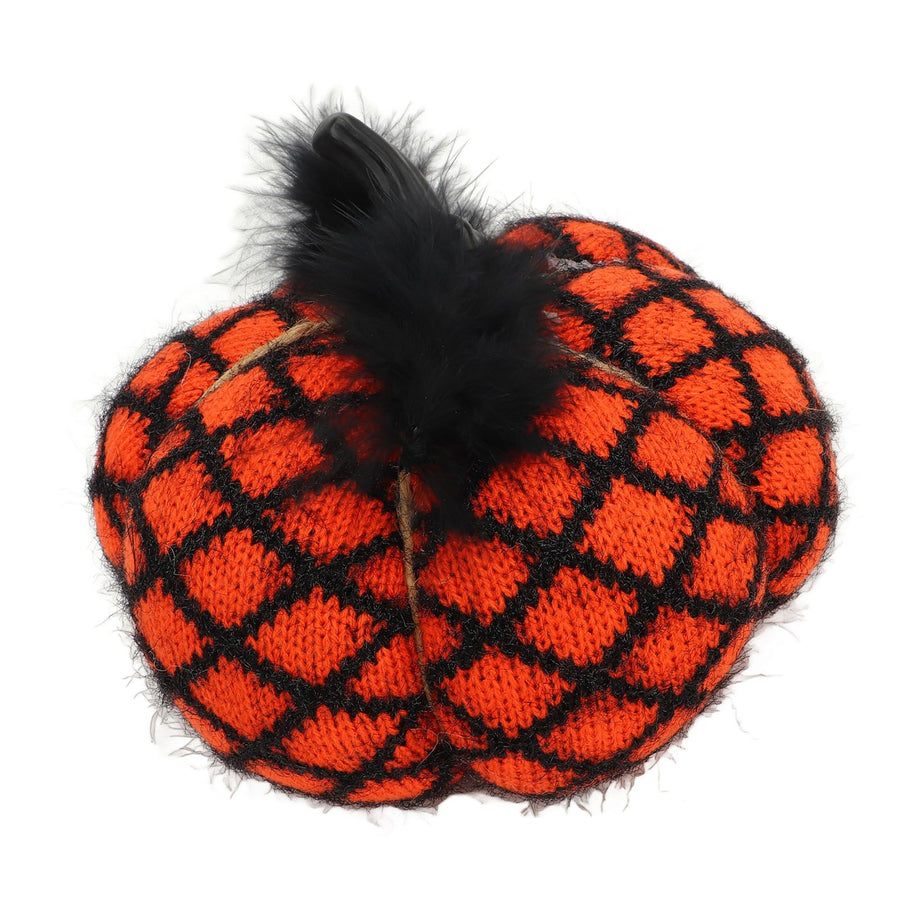 Fabric Decorative Pumpkin Exquisite Soft Polyester Wool Pumpkin for Thanksgiving Halloween Party Orange