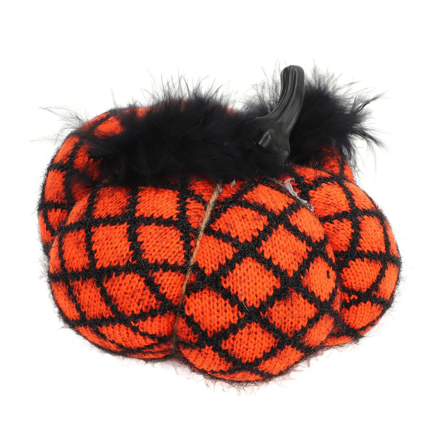 Fabric Decorative Pumpkin Exquisite Soft Polyester Wool Pumpkin for Thanksgiving Halloween Party Orange