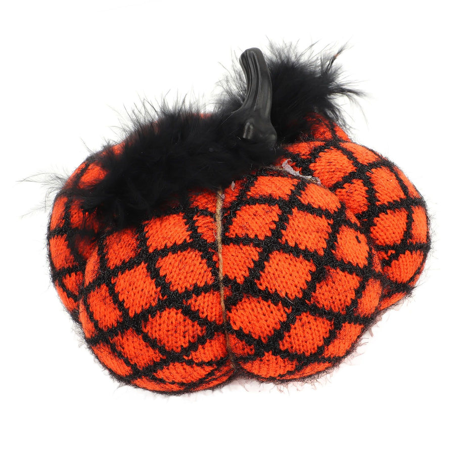 Fabric Decorative Pumpkin Exquisite Soft Polyester Wool Pumpkin for Thanksgiving Halloween Party Orange