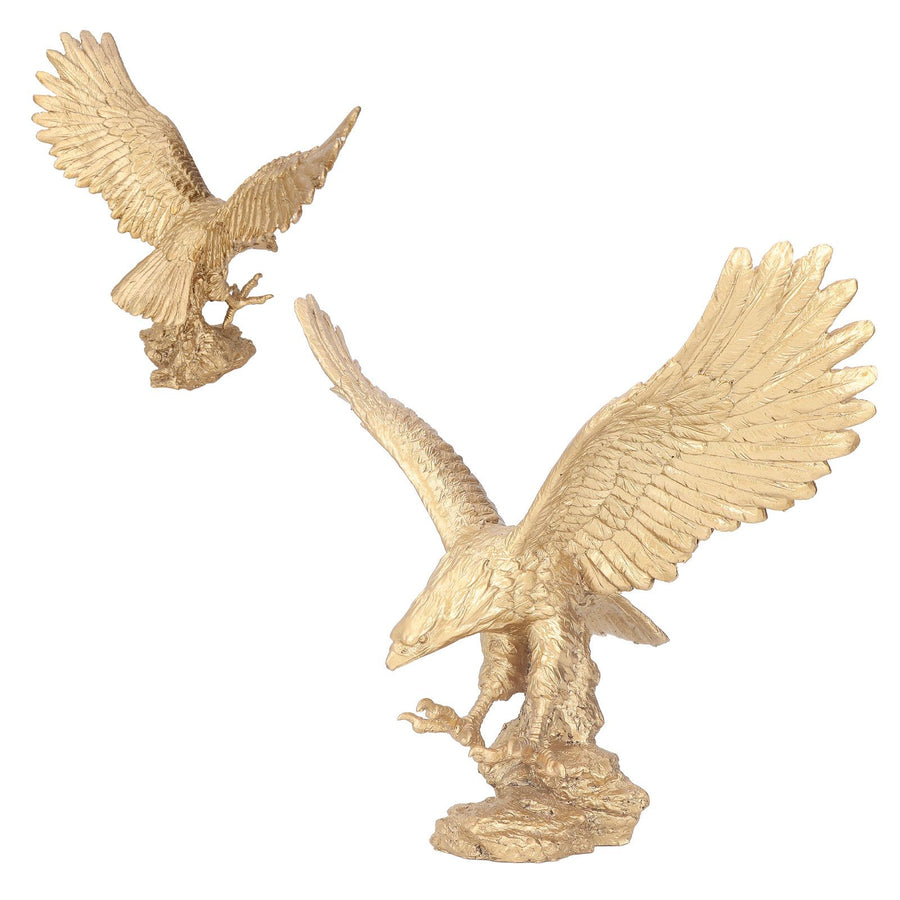 Majestic Eagle Statue Eagle Sculpture Tall Eagle On Rocks Statue Resin Ornament for TV Cabinet Wine Cabinet Office Decor Large
