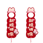 1 Pair Wedding Door Hanger Chinese Double Happiness Style Wedding Decoration for Living Room Bedroom Red
