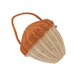 Rattan Storage Basket Mushroom Shape Decorative Woven Fruit Basket Wall Hanging Storage Basket with Lid Photo Prop Room Decor